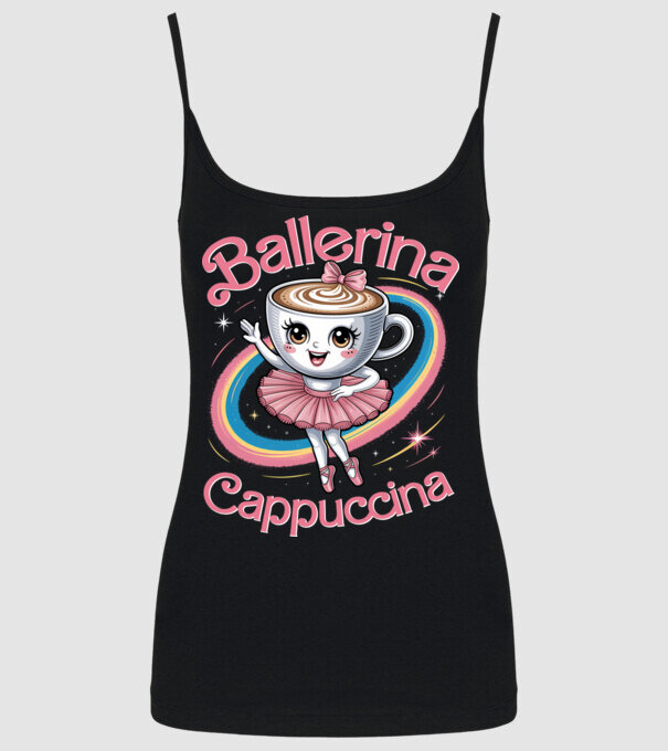 Ballerina Cappuccina model negru pe tricou