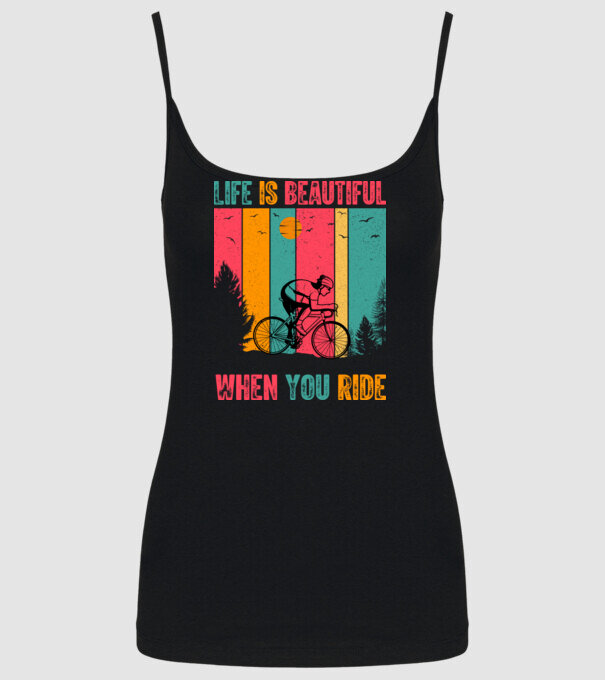 Beautiful ride model negru pe tricou