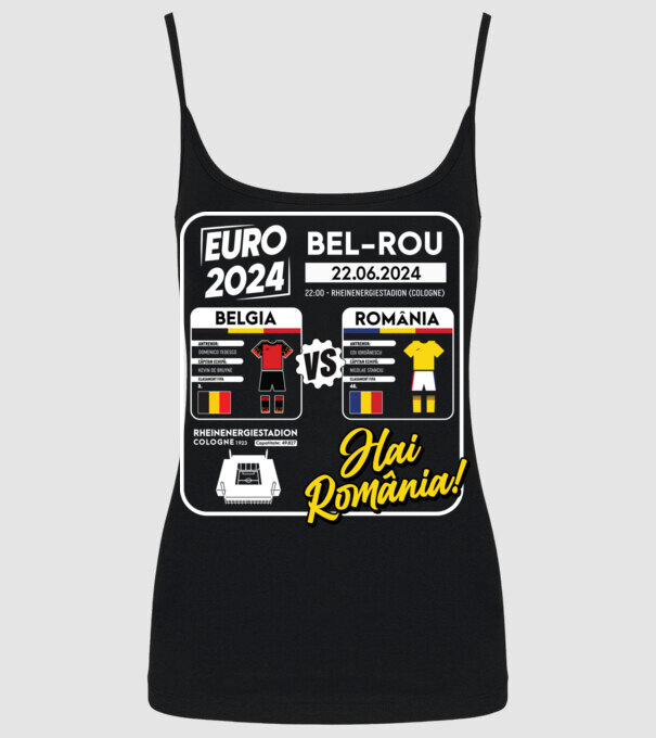 BEL-ROM euro 2024 calendar  model negru pe tricou