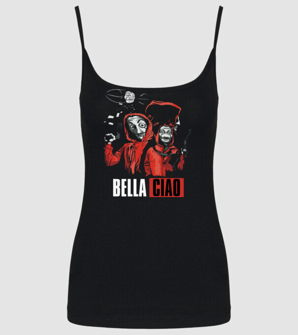 bella ciao money heist model negru pe tricou