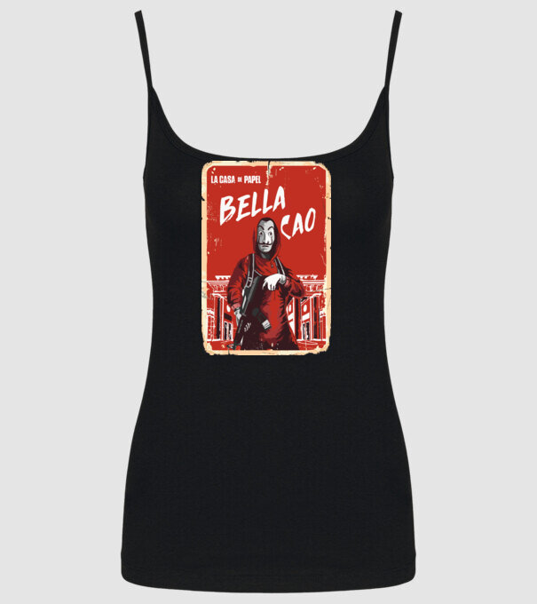 bella ciao poster retro model negru pe tricou