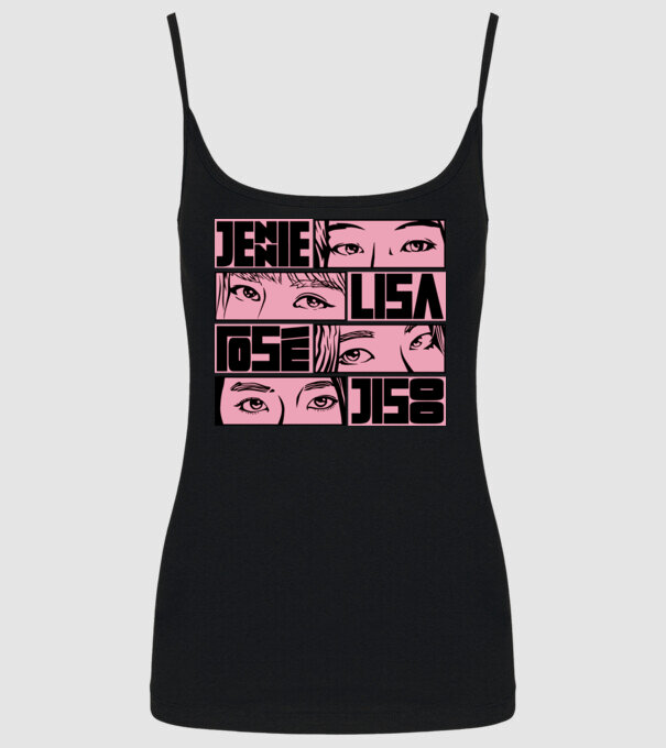 BlackPink manga model negru pe tricou