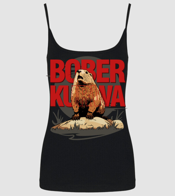BOBER model negru pe tricou