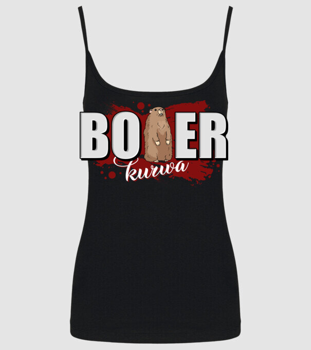 Bober Kurwa model negru pe tricou