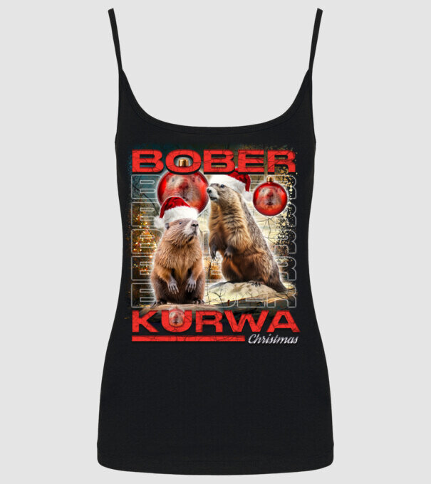 Bober kurwa christmas universe model negru pe tricou