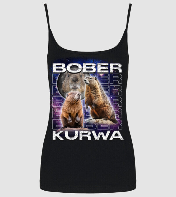 Bóber Kurwa universe model negru pe tricou