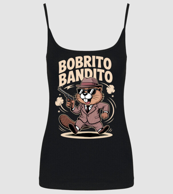 Bobrito Bandito model negru pe tricou