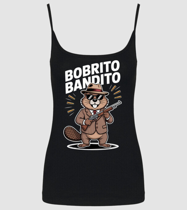 Bobrito Bandito model negru pe tricou