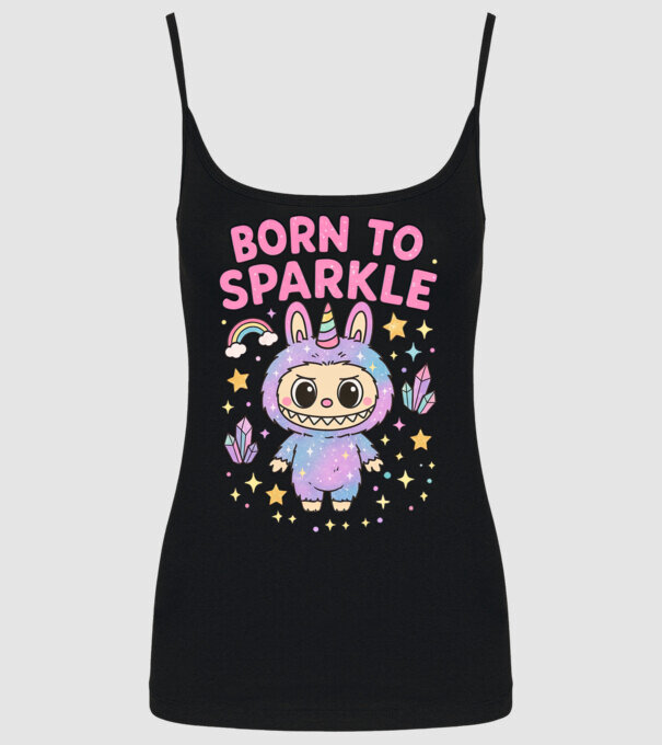 Born to sparkle model negru pe tricou