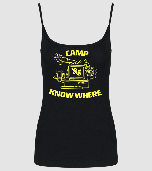 camp nowhere 85 stranger things model negru pe tricou