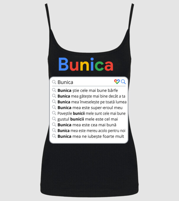 căutare Google Bunica model negru pe tricou