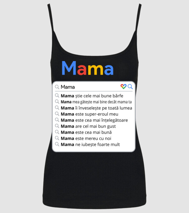 căutare Google Mama model negru pe tricou