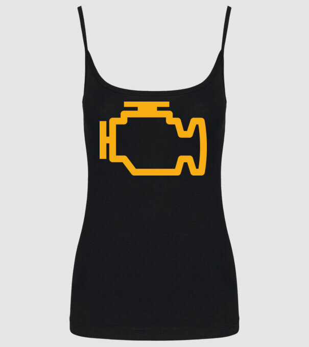 check engine model negru pe tricou