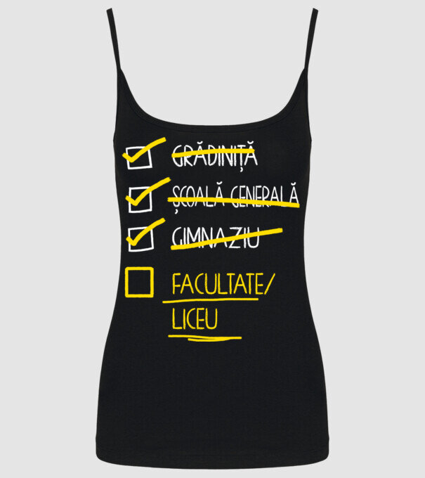 Cheklist educație - Gimnaziu negru model negru pe tricou