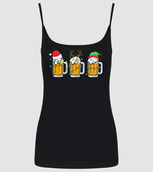 Christmas beer mugs model negru pe tricou
