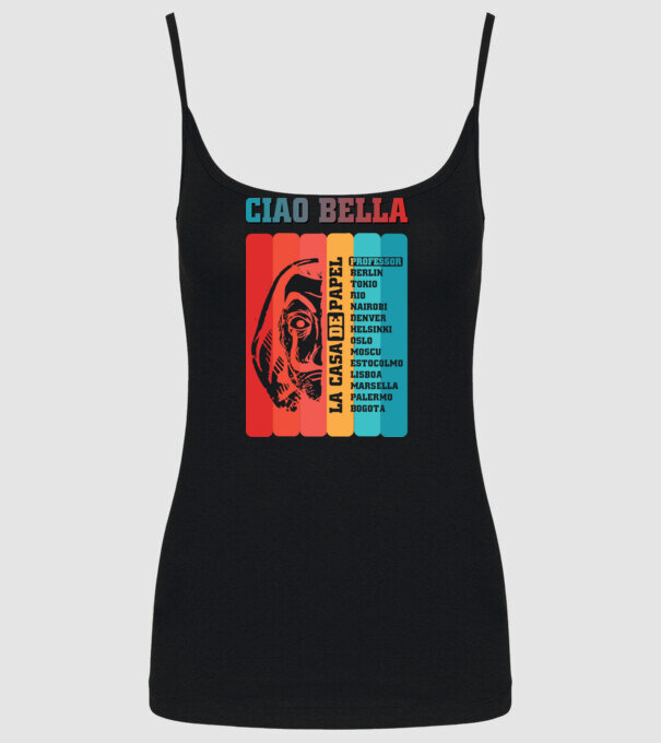 ciao bella retro model negru pe tricou