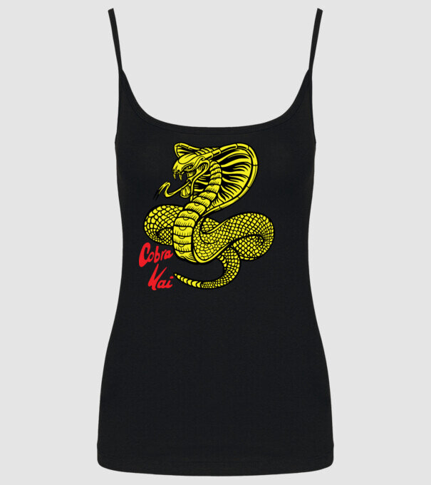 cobra kai logo color model negru pe tricou