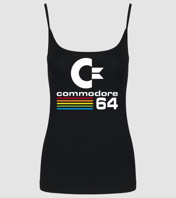 Commodore 64 logo on black model negru pe tricou