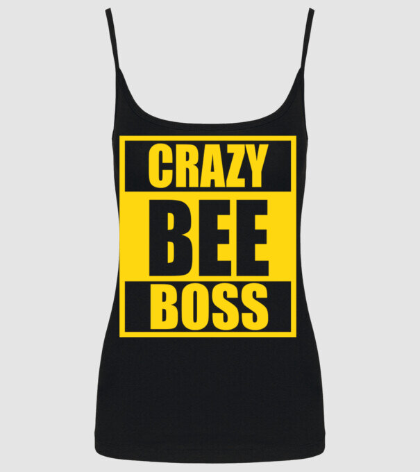 Crazy bee boss model negru pe tricou