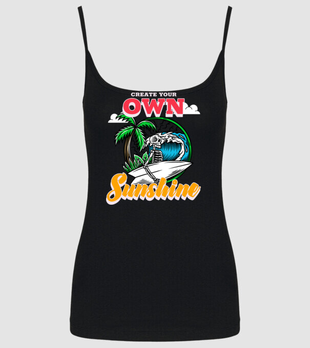 Create your own sunshine surfer skeleton model negru pe tricou