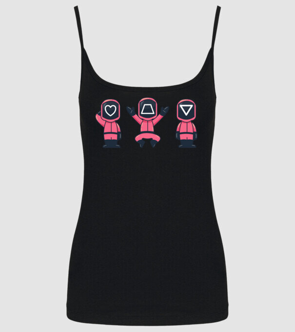 cute squid game toys model negru pe tricou