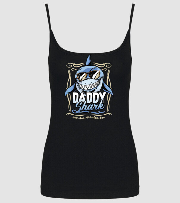 Daddy Shark model negru pe tricou