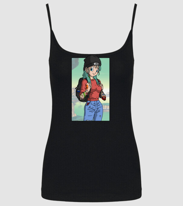 dragon ball bulma model negru pe tricou