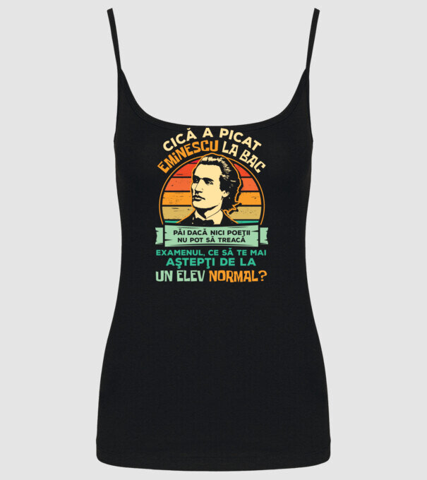 Eminescu model negru pe tricou