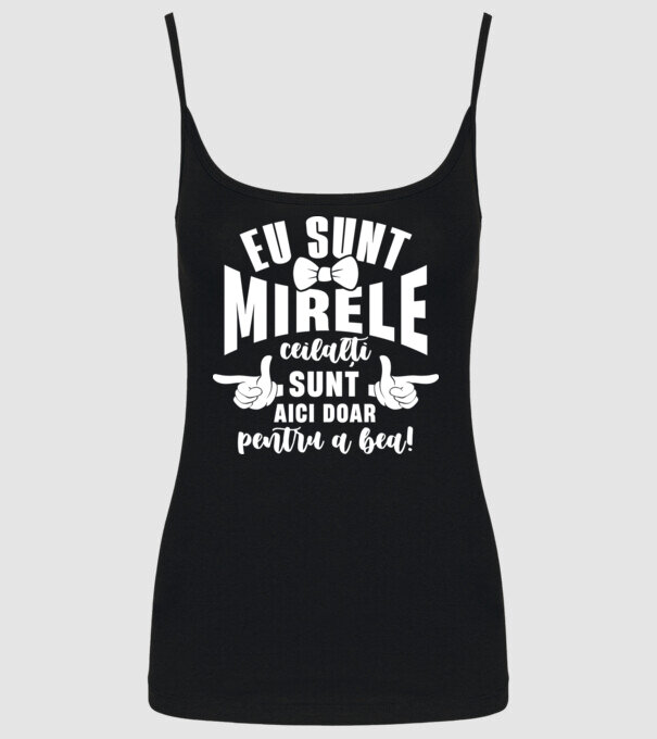 Eu sunt mirele model negru pe tricou