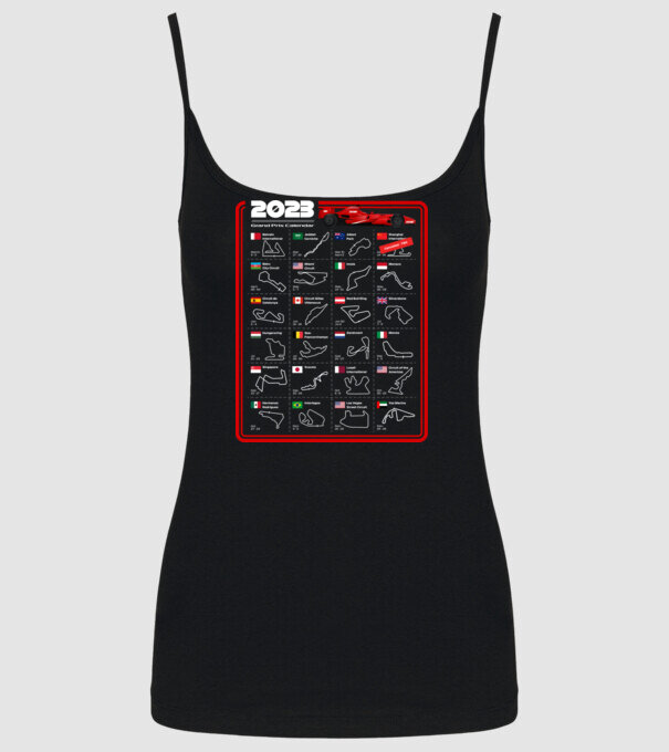 F1 2023 Formula Grand prix calendar model negru pe tricou