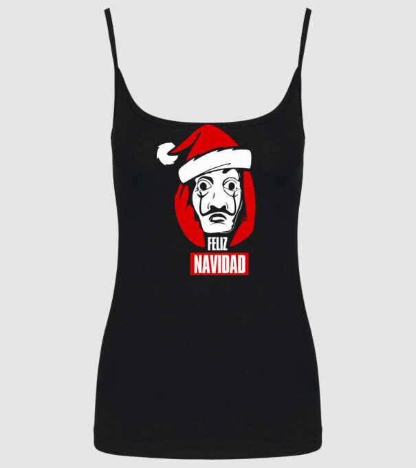 feliz navidad merry christmas money heist model negru pe tricou