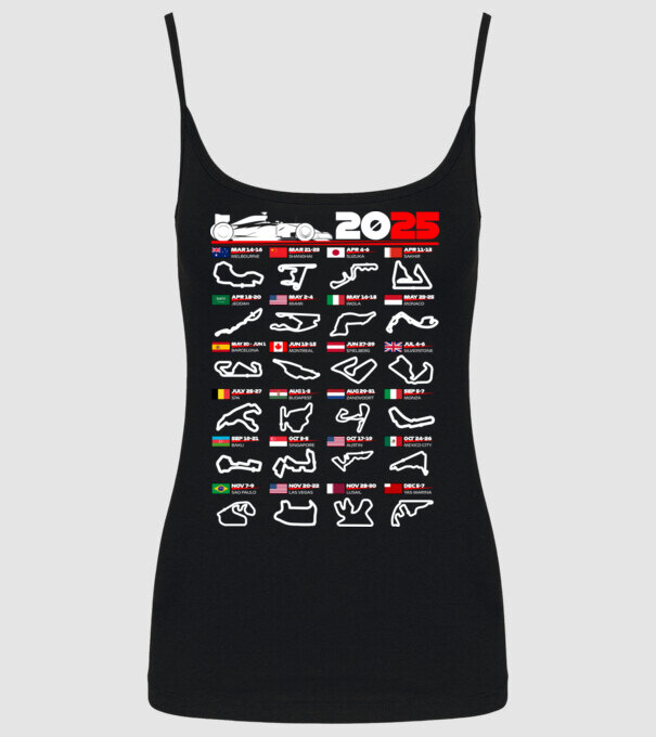 F1 calendar 2025 negru model negru pe tricou