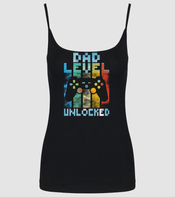 Gamer Dad level unlocked model negru pe tricou