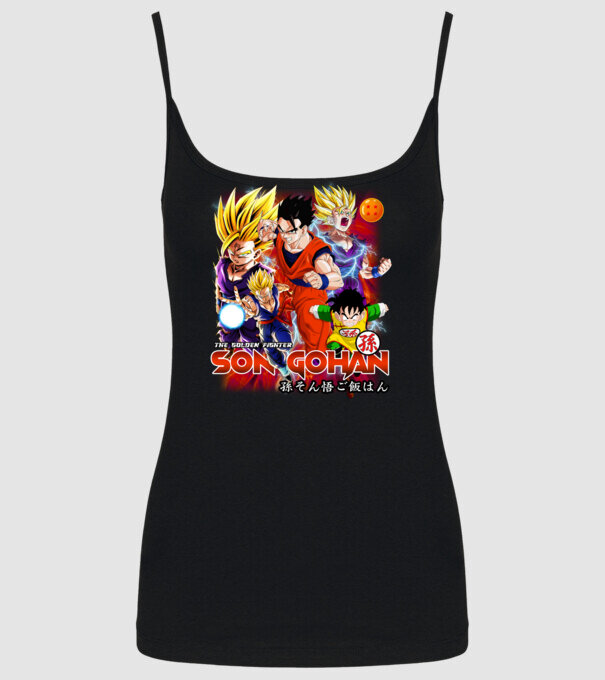 gohan dragonball model negru pe tricou