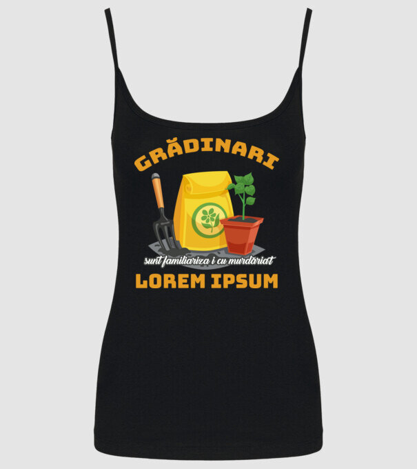 Grădinari model negru pe tricou