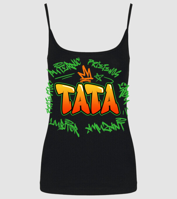 Graffiti tata model negru pe tricou