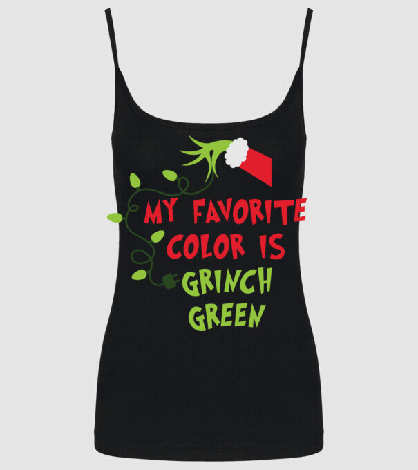Grinch Green model negru pe tricou