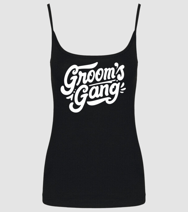 Grooms Gang model negru pe tricou