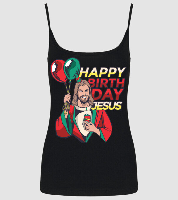 Happy Birtday Jesus! model negru pe tricou
