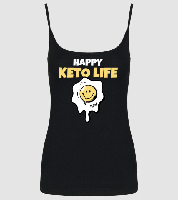HAPPY KETO LIFE model negru pe tricou