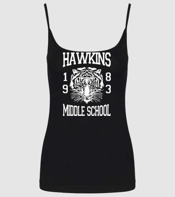 hawkins middle school 83 white model negru pe tricou