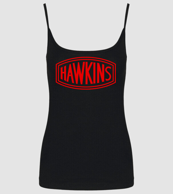 hawkins stranger things model negru pe tricou