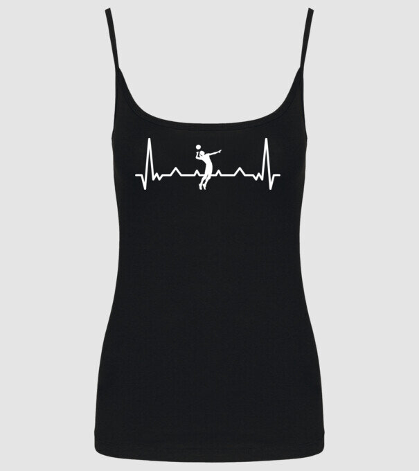 Heartbeat with volleyball model negru pe tricou