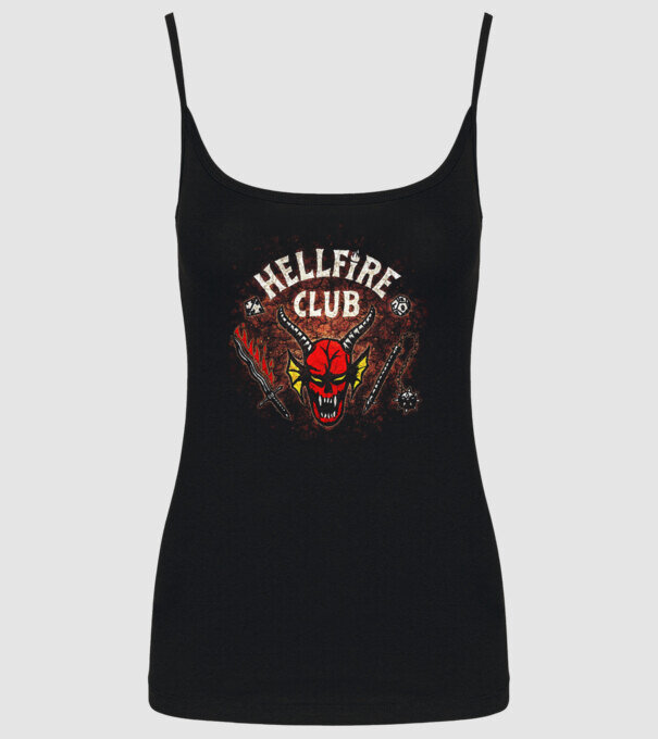 hellfire club stranger things model negru pe tricou