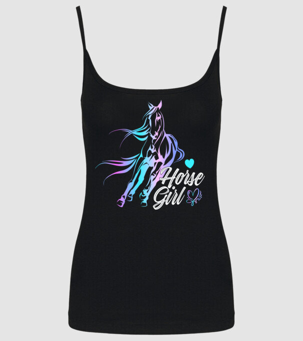 Horse girl 2 model negru pe tricou