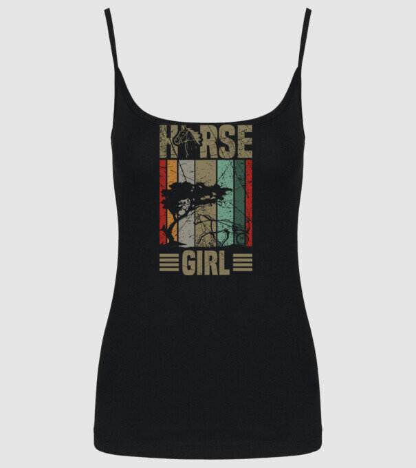 Horse girl model negru pe tricou