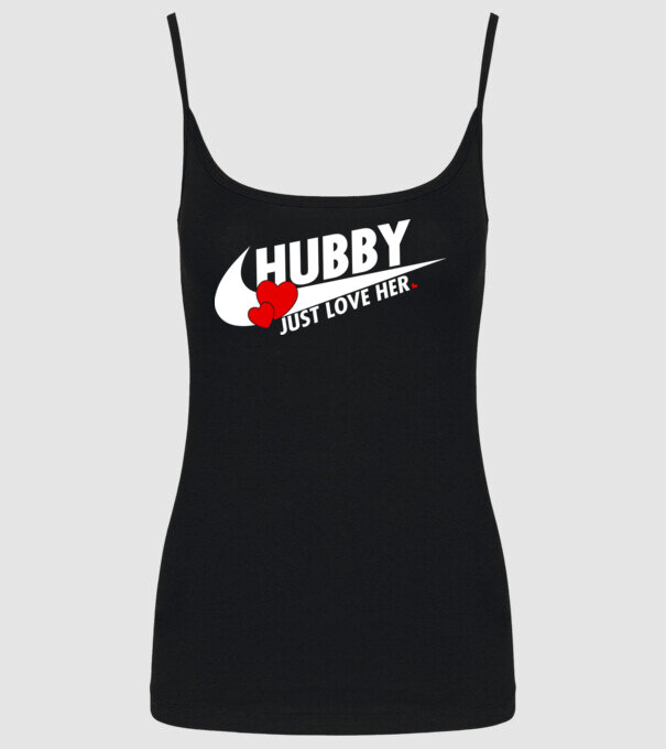 Hubby Just love her alb model negru pe tricou