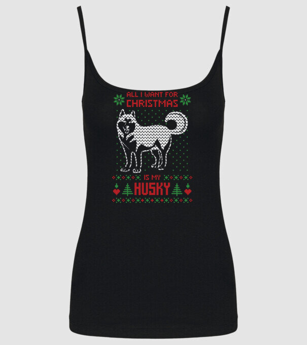 Husky model negru pe tricou
