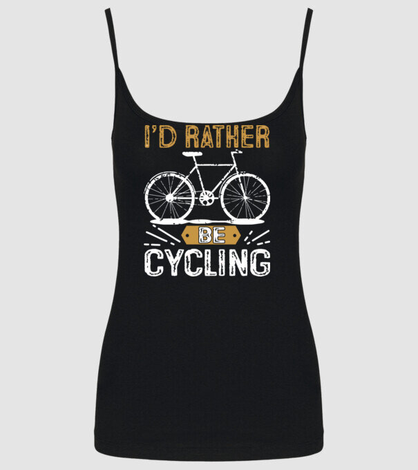 I'd rather be cycling model negru pe tricou