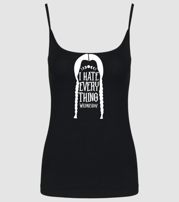 I hate everything model negru pe tricou